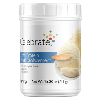 Celebrate Vitamins meal replacement bariatric protein powder, vanilla bean, tub