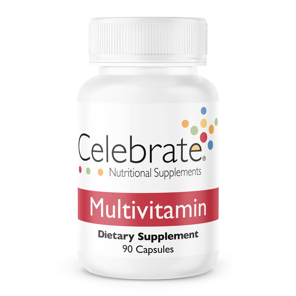 Celebrate Vitamins Bariatric Multivitamin Capsules, Iron Free, 90 count - Bottle on white background