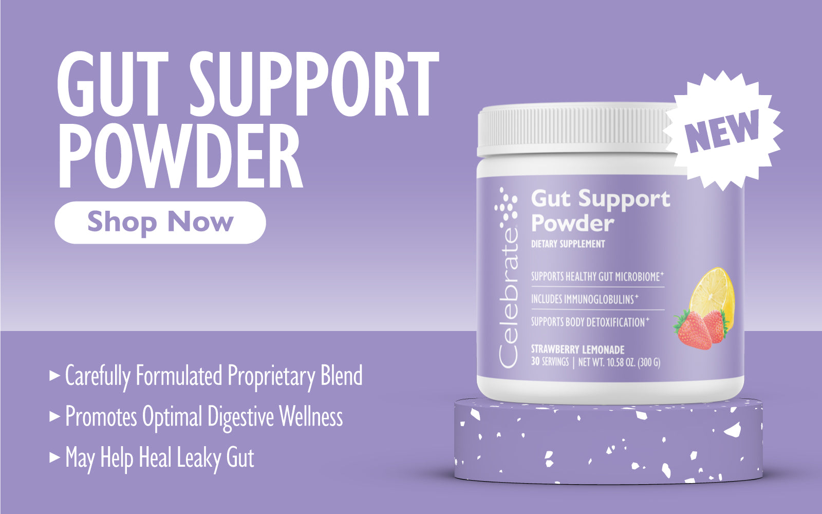 Image of new Gut support powder tub for digestive wellness
