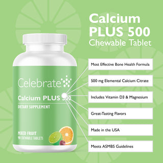 Celebrate Vitamins Calcium PLUS 500 Chewable Tablets Features