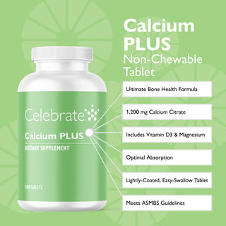 Celebrate Vitamins Calcium PLUS Calcium Citrate Tablet Features Graphic