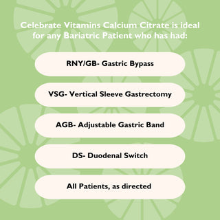 Celebrate Vitamins Calcium PLUS Calcium Citrate Tablet Surgery Types Graphic