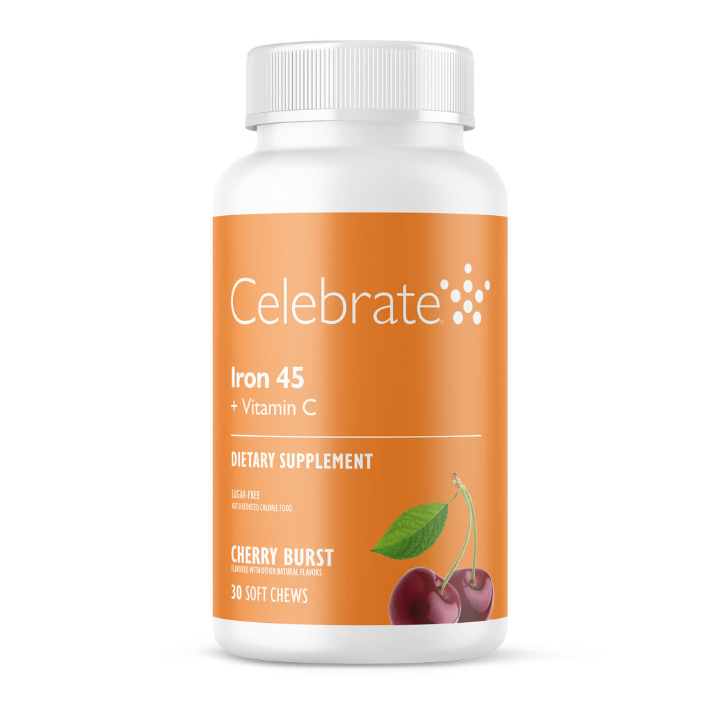 Celebrate Vitamins 45 mg Iron + Vitamin C Soft Chews, Cherry Burst