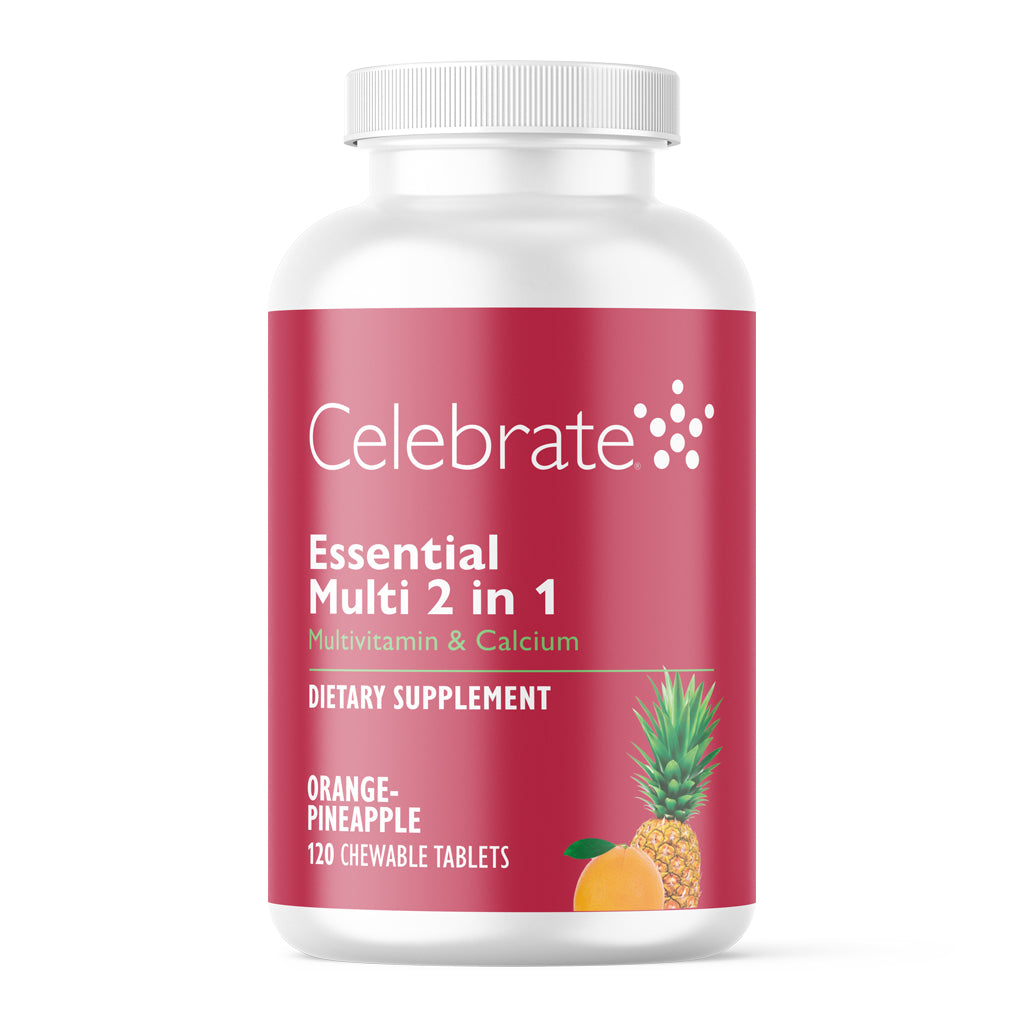 Celebrate Vitamins Essential Multi 2 in 1 Chewable - Orange-Pineapple