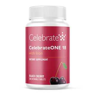 Celebrate Vitamins CelebrateONE 18 Once Daily Bariatric Multivitamin with Iron chewable tablets bottle, Black Cherry