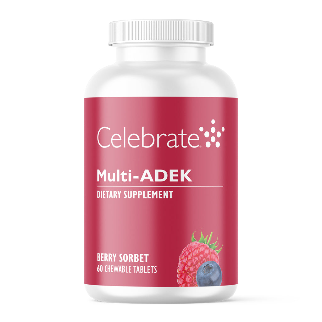 Multi-Adek Vitamin Chewables, Iron Free, Berry Sorbet Bottle