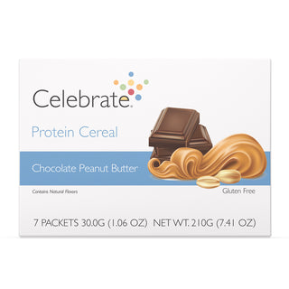 Image of Celebrate Protein Cereal Chocolate Peanut Butter in a 7 packet box