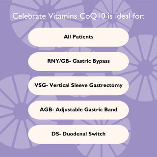 Surgery Types of Celebrate Vitamins CoQ10 100mg.  Appropriate for All patients.