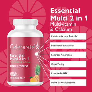 Features of Celebrate Vitamins Essential Multi 2 in 1 - Multivitamin with Calcium Chewable Tablets