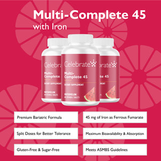 Product features of Multi-Complete 45 chewable bariatric multivitamin with iron, watermelon