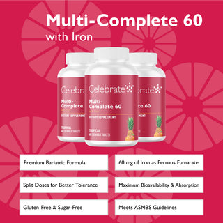 Product features of Multi-Complete 60 bariatric multivitamin with iron, tropical