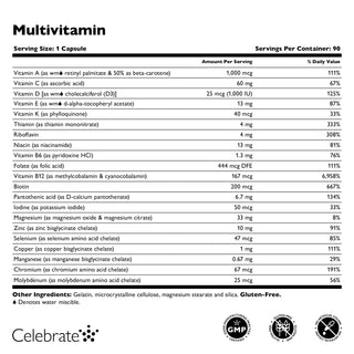 Image of Bariatric Multivitamin 90 capsules supplement Facts