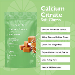 Celebrate Caramel Calcium soft chews Key benefits image