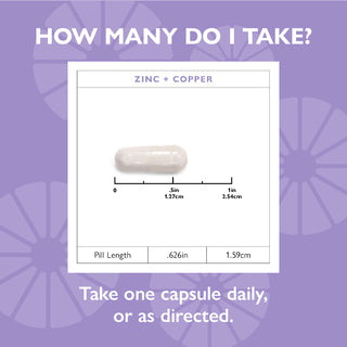 Scale Image of Zinc plus copper capsule .626in length