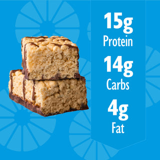 Celebrate Vitamins Fluffy Choco-Vanilla Crisp bariatric protein bars with 15g protein, 7 count package - Features