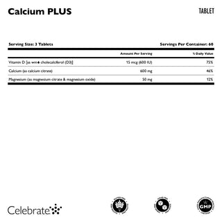 Celebrate Vitamins Calcium PLUS Calcium Citrate supplement facts