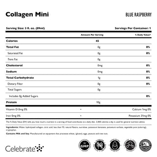 Celebrate Vitamins collagen mini Nutrition Facts