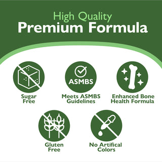 High quality premium formula label with icons and text on a green background