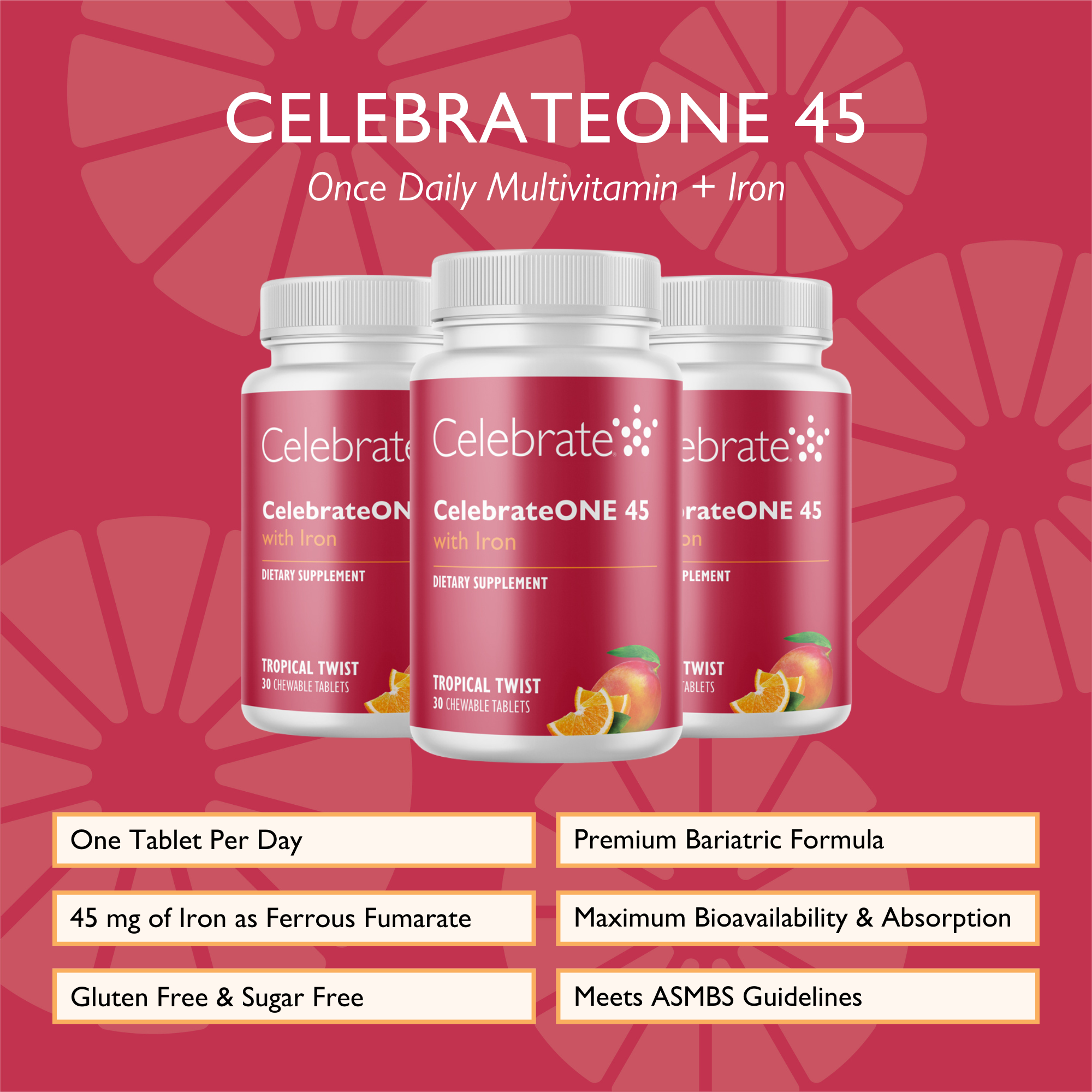 CelebrateONE Multi with 45 mg iron Chewable Celebrate
