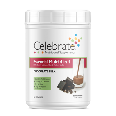 Celebrate Vitamins bariatric multivitamin with calcium and protein shake tub