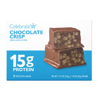 Bariatric protein bars, 7 count, chocolate crisp product image - Celebrate Vitamins