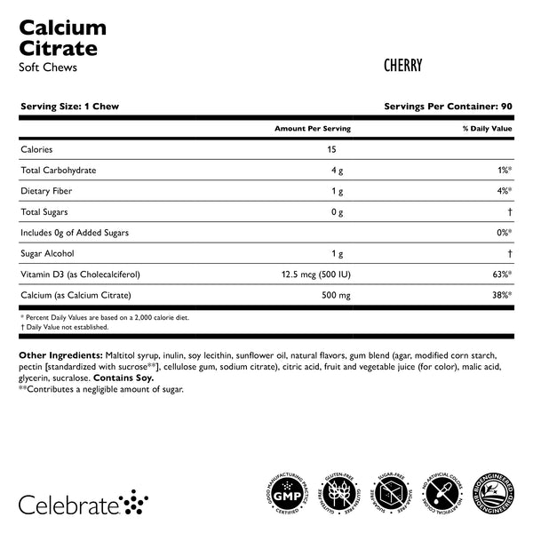 Calcium Citrate Soft Chews - Celebrate