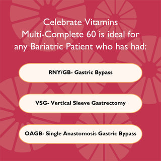 Bariatric surgery types of Multi-Complete 60 bariatric multivitamin with iron, tropical