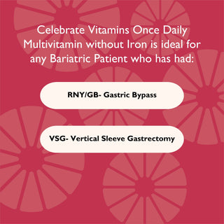 Celebrate Vitamins CelebrateOne Bariatric One a Day Multivitamin Chewable, Iron Free, Strawberry - 30 count - bariatric surgery types