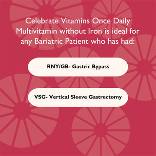 Celebrate Vitamins CelebrateOne Bariatric One a Day Multivitamin Chewable, Iron Free, Strawberry, 90 count - Bariatric Surgery types