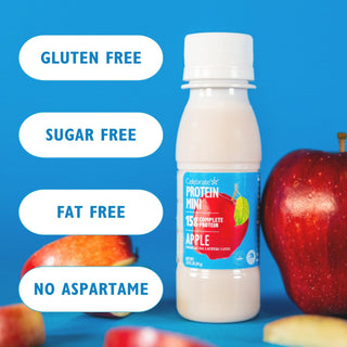 Protein Mini Shot, Apple bottle with gluten free, sugar free, fat free, and no aspartame dietary callouts - Celebrate Vitamins