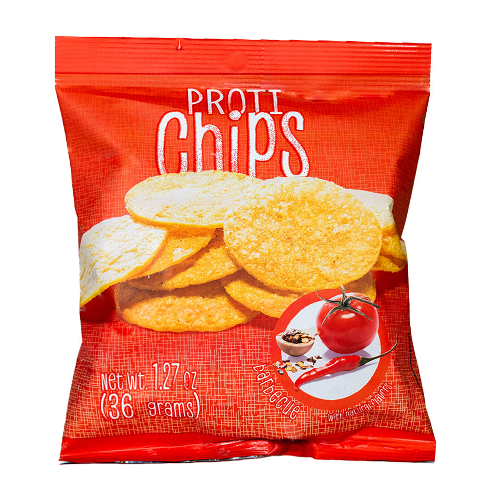 Proti Chips High Protein Chips Barbecue flavor - chip bag on white background