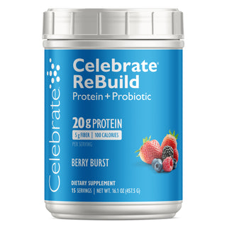 Photograph of ReBuild Berry Burst Protein Plus Probiotic Powder