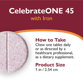 Dietary supplement tablet with instructions and product details on a red and white background
