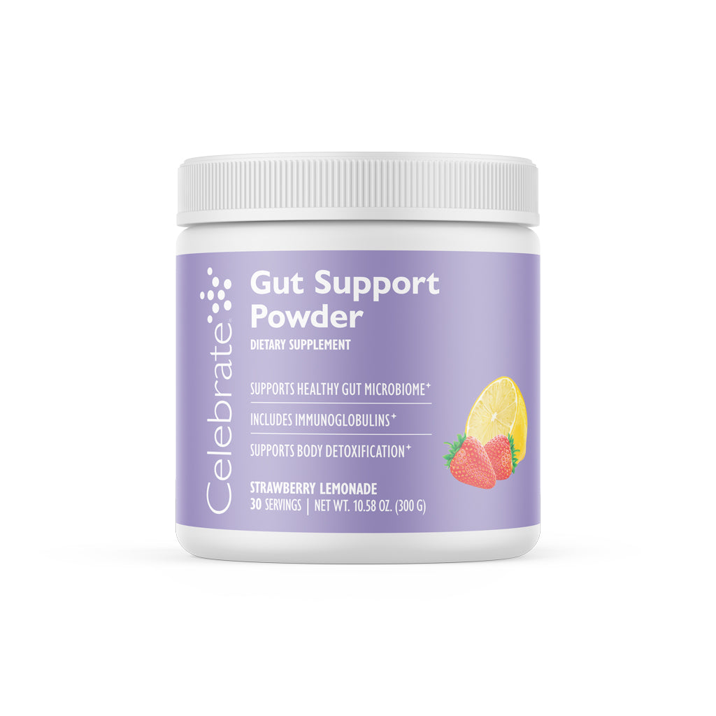 Gut health support powder, strawberry lemonade flavor, 30 servings by Celebrate Vitamins
