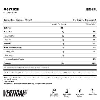 Vertical Clear Protein Water