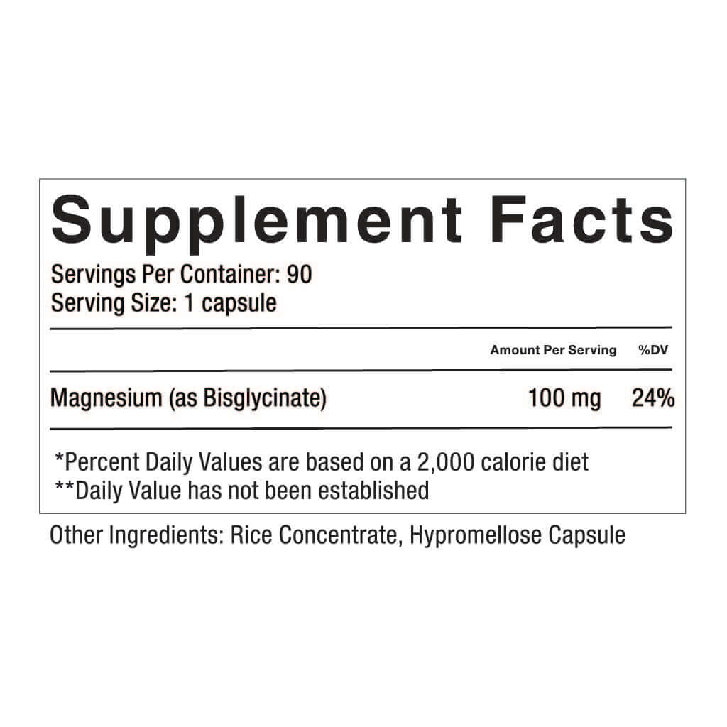 Celebrate Magnesium 100 mg is made of Magnesium bisglycinate chelate