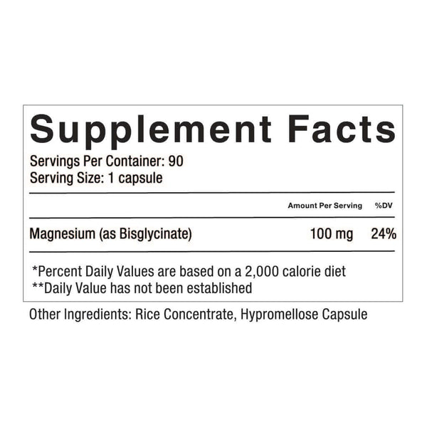 Celebrate Magnesium 100 mg is made of Magnesium bisglycinate chelate